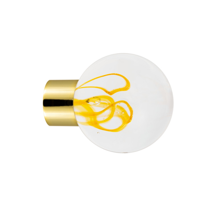 Bouton de meuble collection Tubes de Bulles - Jaune Topaze