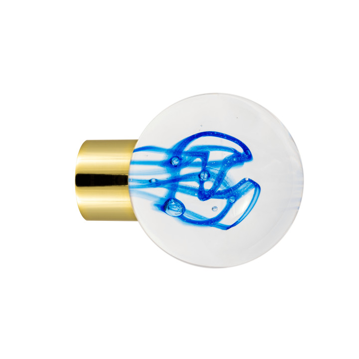 Bouton de meuble collection Tubes de Bulles - Bleu