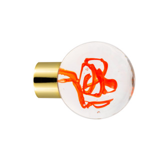 Bouton de meuble collection Tubes de Bulles - Rouge Chili