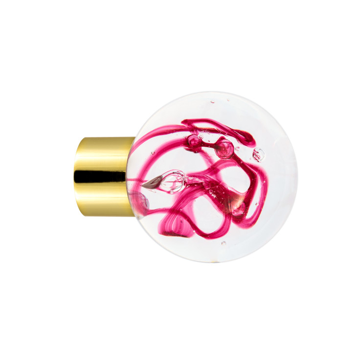 Bouton de meuble collection Tubes de Bulles - Rose Fuchsia