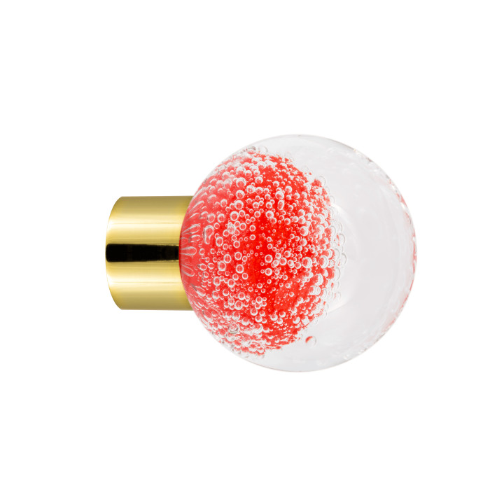 Bouton de meuble collection Microbulles - Rouge Chili