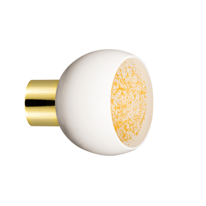 Bouton de meuble collection Mateus - Blanc + Or