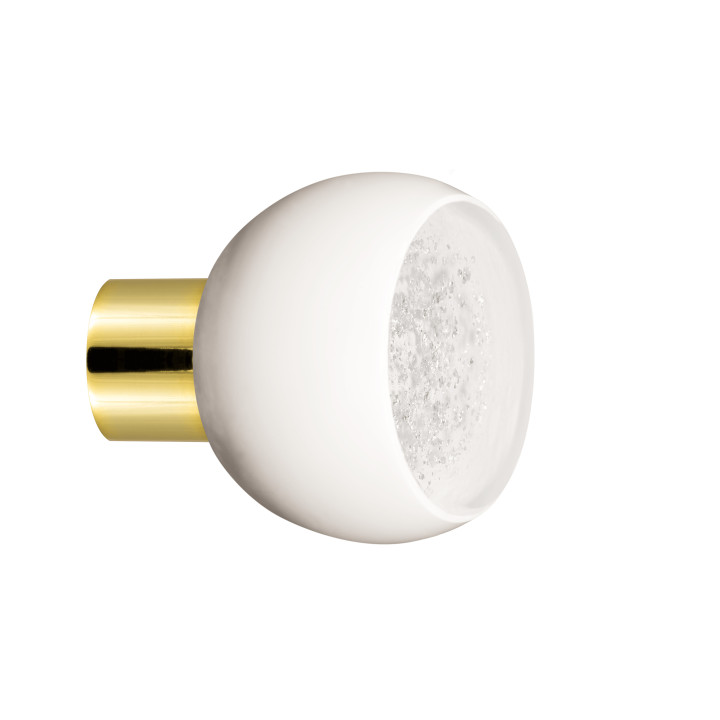 Bouton de meuble collection Mateus - Blanc + Argent