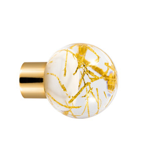 Bouton de meuble collection Malo Flash - Blanc + Or