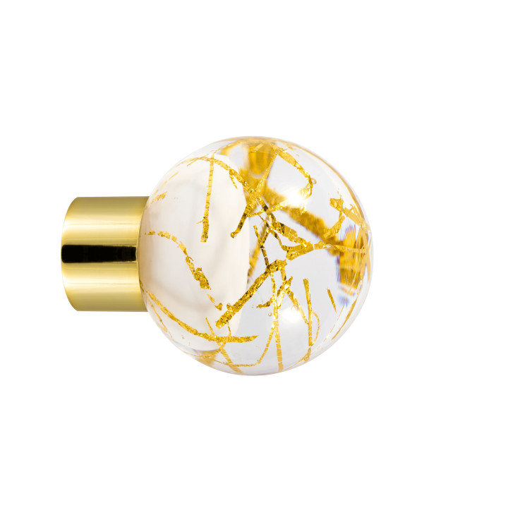 Bouton de meuble collection Malo Flash - Blanc + Or