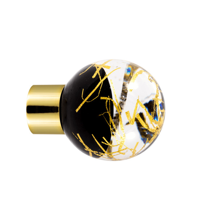 Bouton de meuble collection Malo Flash - Noir + Or