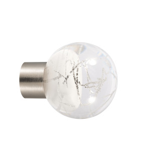 Bouton de meuble collection Malo Flash - Blanc + Argent