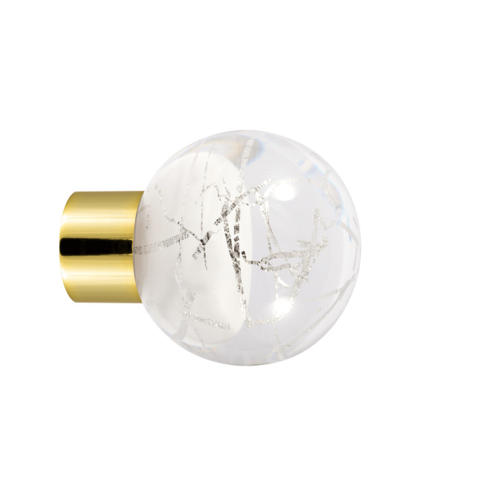 Bouton de meuble collection Malo Flash - Blanc + Argent