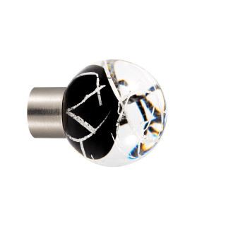 Bouton de meuble collection Malo Flash - Noir + Argent