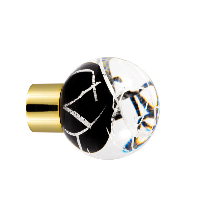 Bouton de meuble collection Malo Flash - Noir + Argent