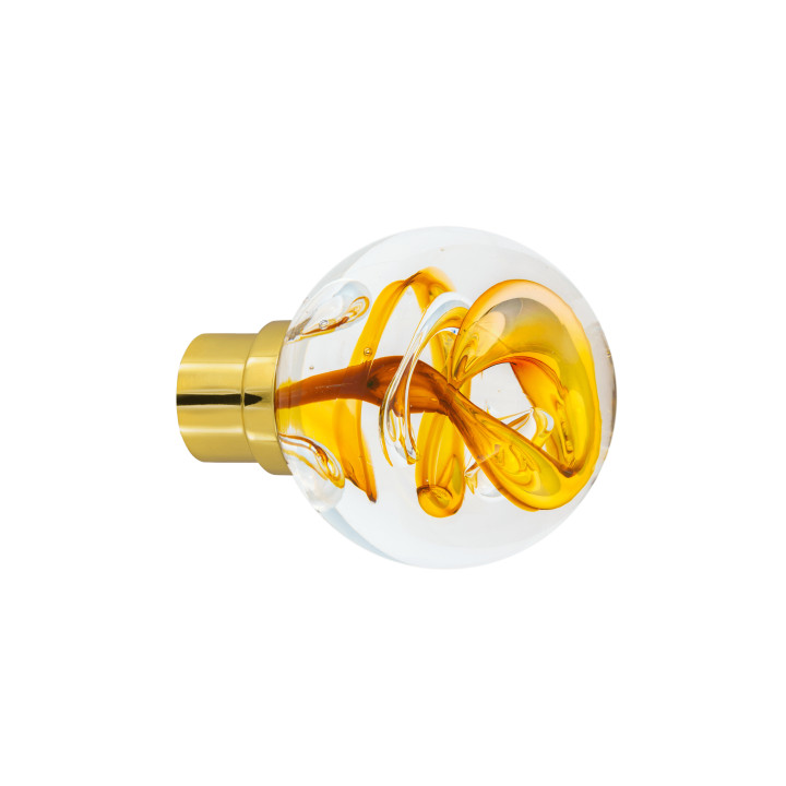 Bouton de porte collection Tubes de bulles - Jaune Topaze