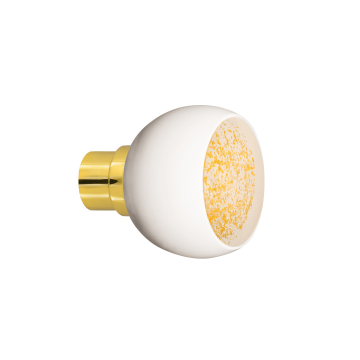 Bouton de porte collection Mateus - Blanc + Or