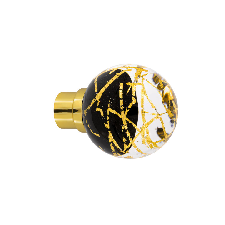 Bouton de porte collection Malo Flash - Noir + Or