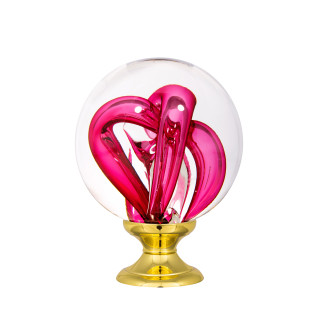 Boule d'escalier collection Tubes de Bulles - Rose Fuchsia
