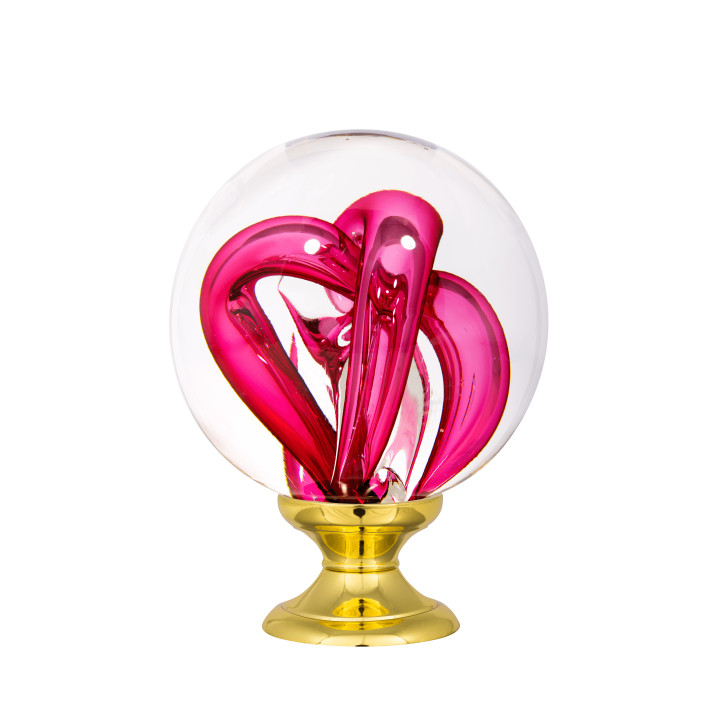 Boule d'escalier collection Tubes de Bulles - Rose Fuchsia
