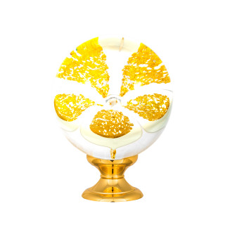 Boule d'escalier collection Orchidée - Blanc + Or