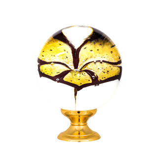 Boule d'escalier collection Orchidée - Or et Rubis